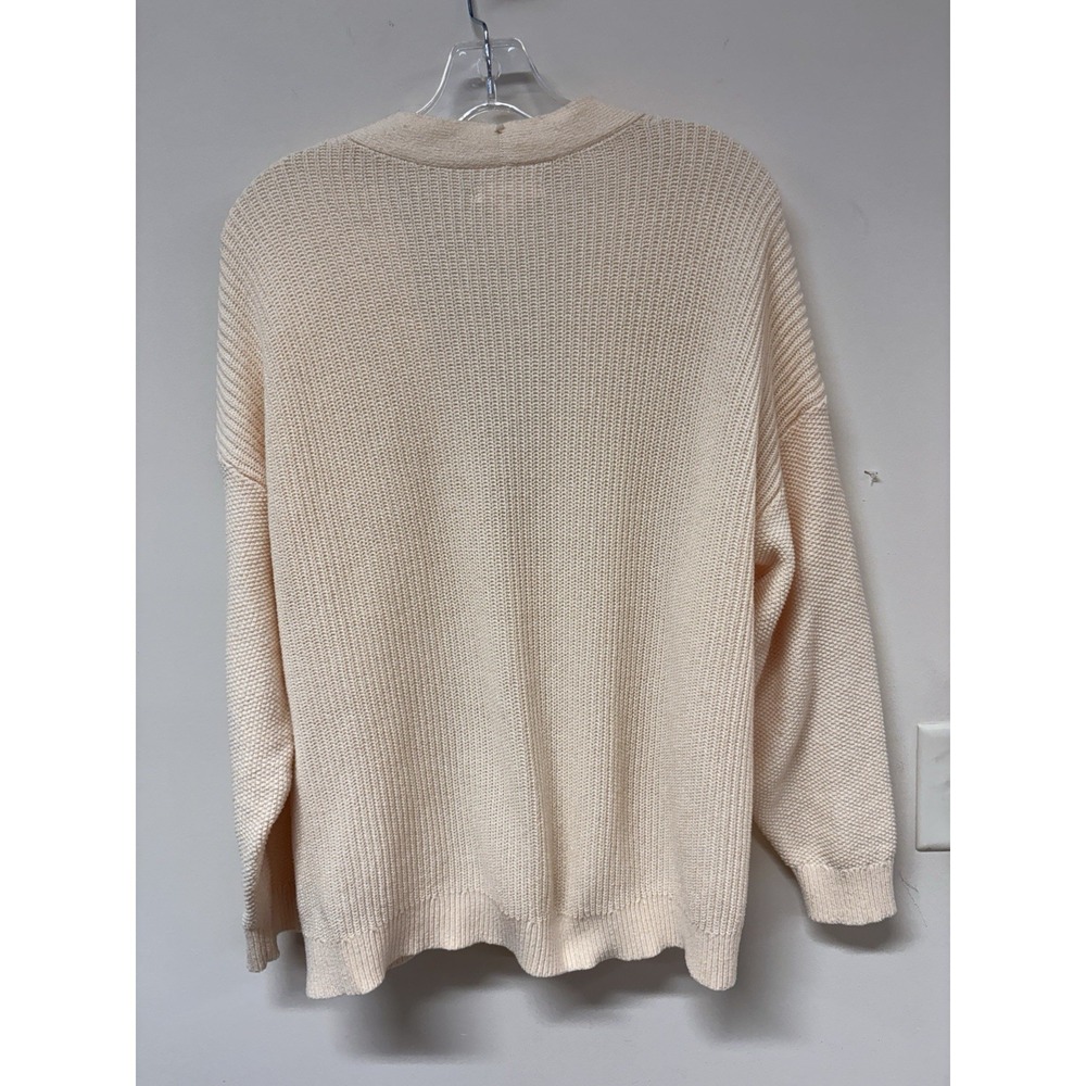 LC Lauren Conrad Women's Textured Cardigan Sweater L - Cream Chunky Knit 90's - Picture 10 of 14